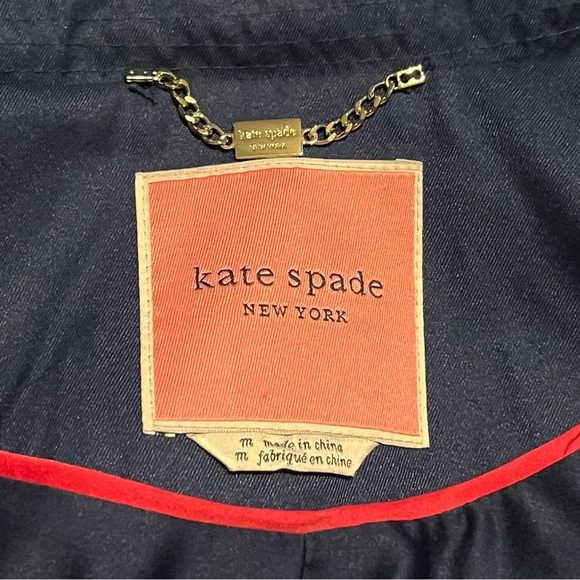 Kate Spade New York Blue Rain Coat Navy Blue Medium - Picture 5 of 6